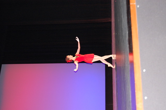 Practicing Sousa Celebration choreography in dress rehearsal